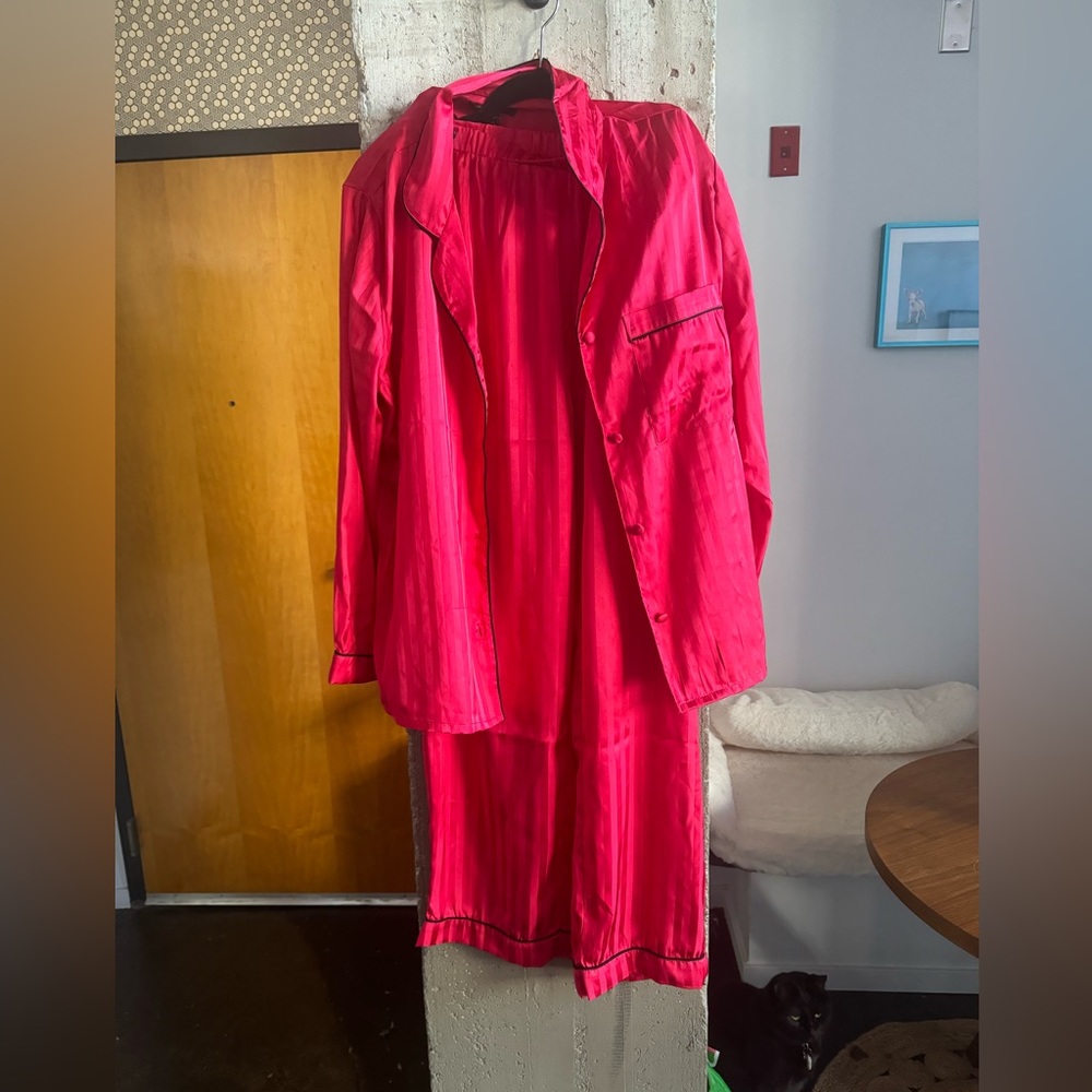 House of Harlow red satin pjs